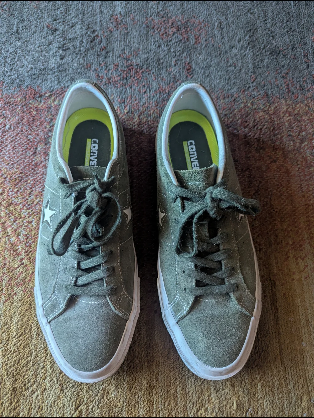 Converse Olive Green Suede One Star Sneakers - Picture 1 of 5